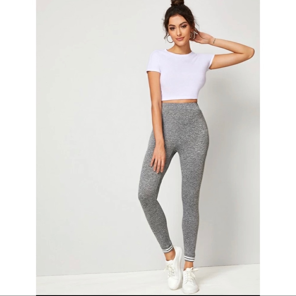 SHEIN grey striped leggings